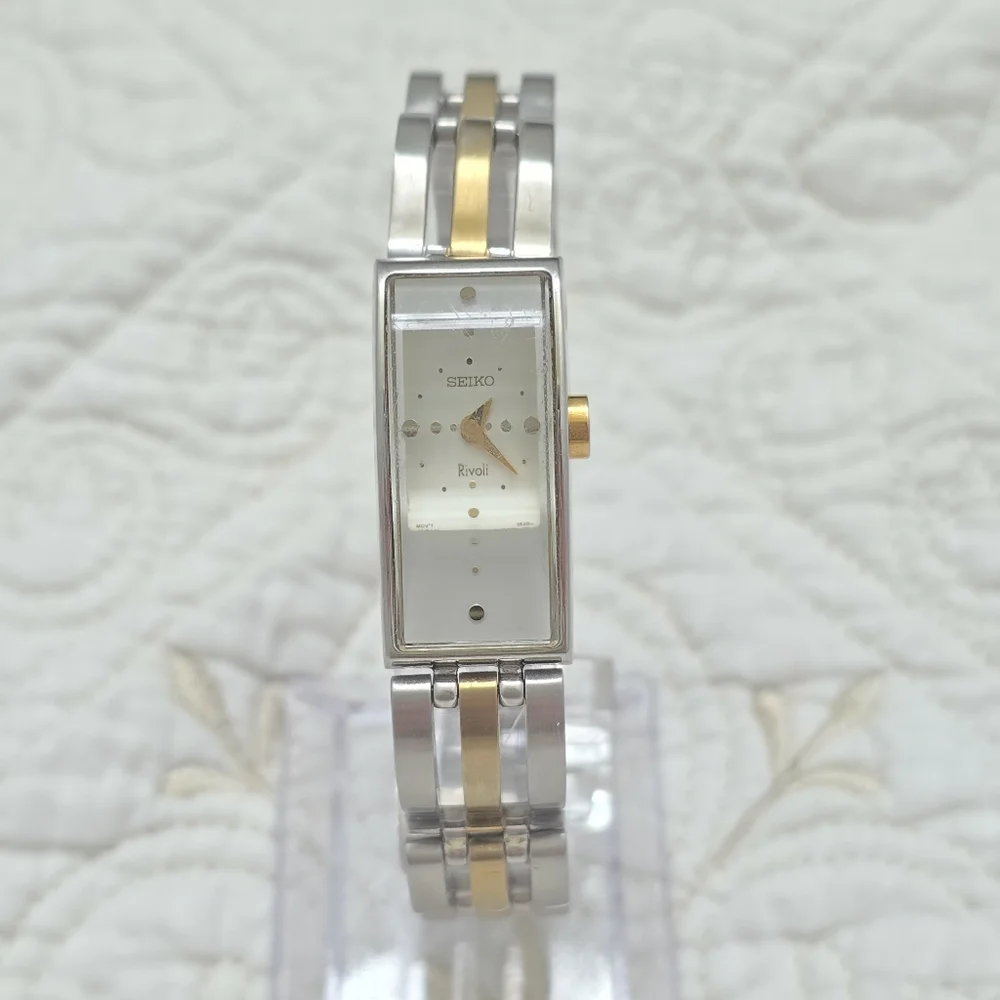 Vintage Seiko Rivoli Ladies Watch Two Tone Dainty 2E20-0AP0 Classic Elegant